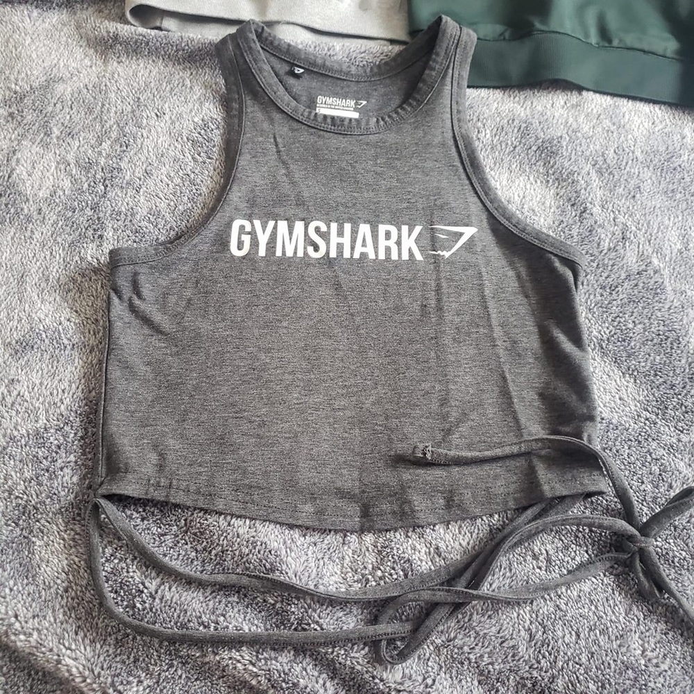 Gymshark Cropped Ribbon tank - grey in small